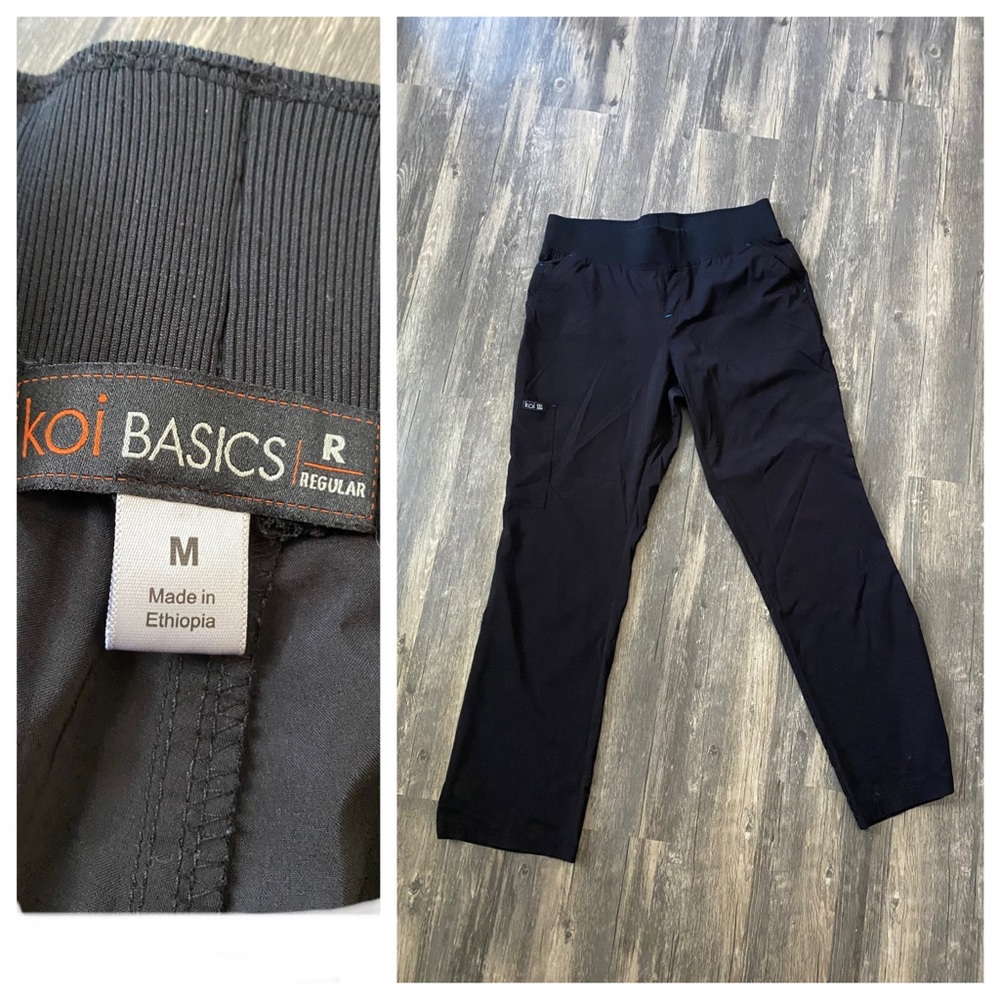 Black Koi Scrub Pants